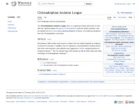http://en.wikipedia.org/wiki/Christadelphian_Isolation_League