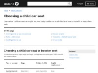 http://www.mto.gov.on.ca/english/safety/choose-car-seat.shtml