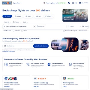 Site Thumbnail for http://www.cheapoair.com/