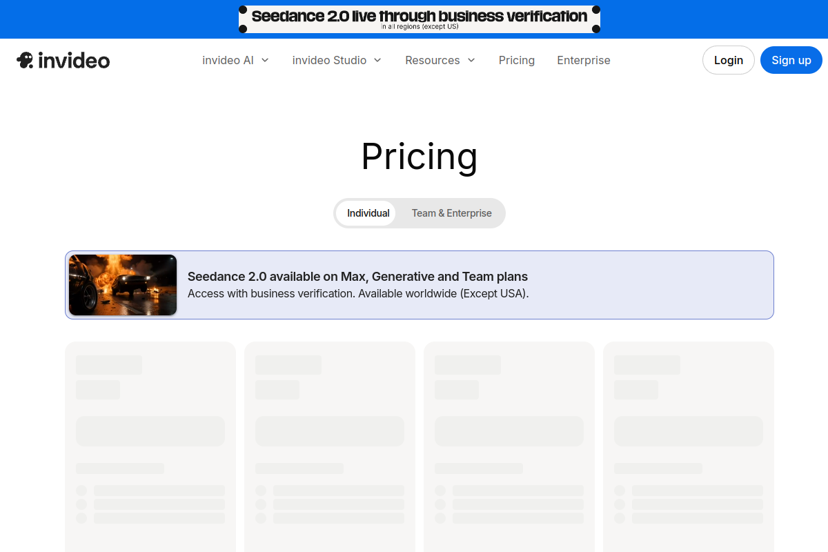 InVideo AI料金プラン